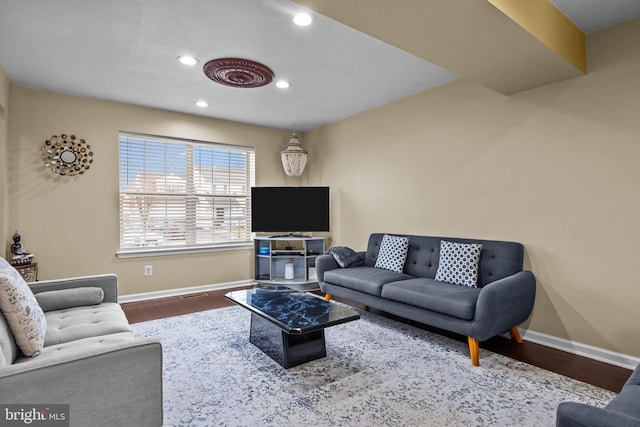 living room featuring hardwood / wood-style floors