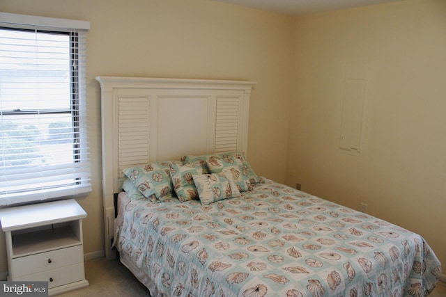 carpeted bedroom with multiple windows