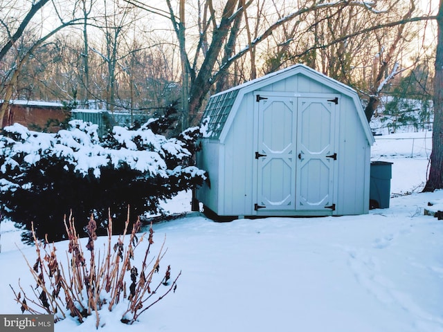 view of snow covered structure