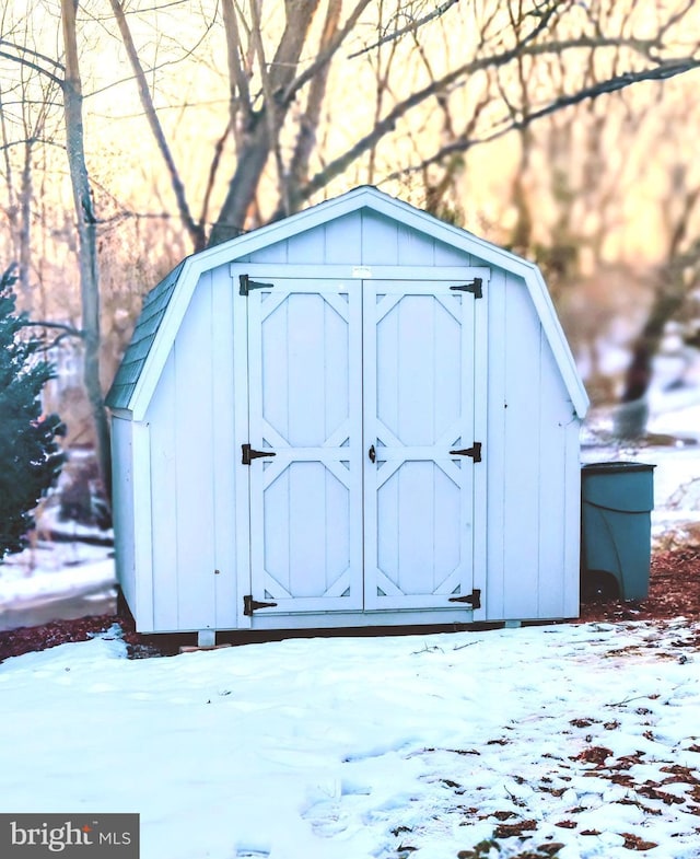 view of snow covered structure