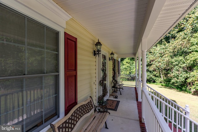 view of patio with a porch