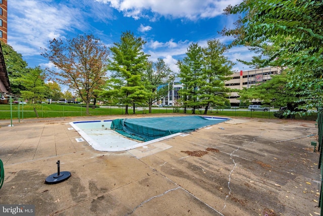 view of pool featuring a patio area