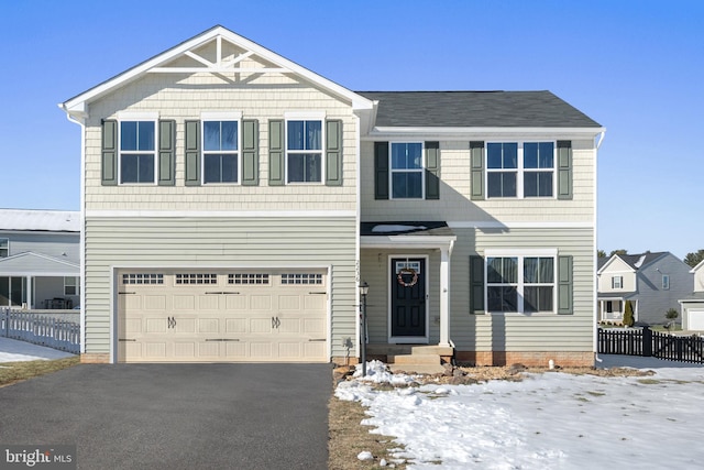 view of front facade with a garage