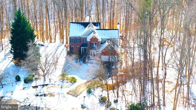 view of snowy aerial view