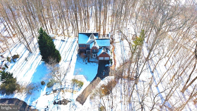 view of snowy aerial view