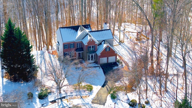 view of snowy aerial view