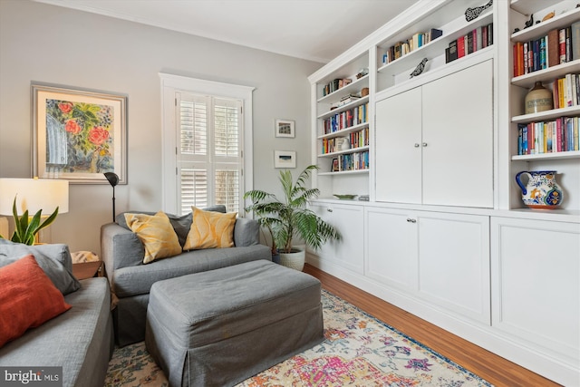 sitting room featuring wood-type flooring