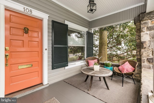 exterior space with covered porch