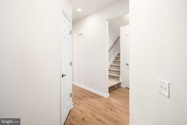 hall featuring light hardwood / wood-style flooring