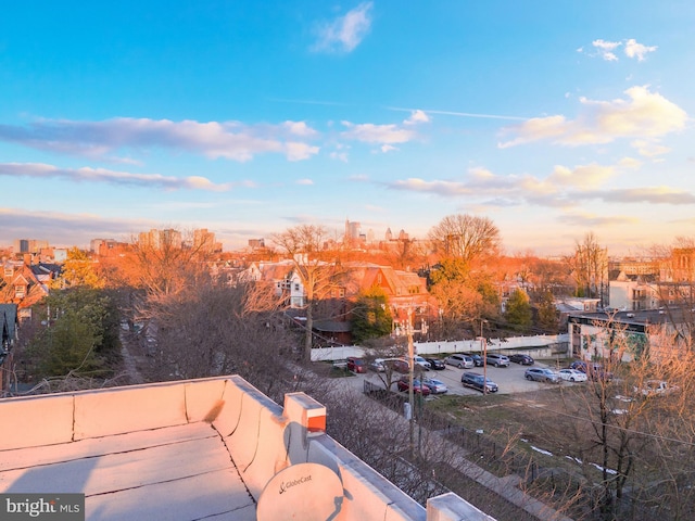 view of yard at dusk