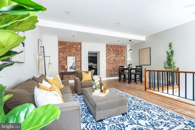 living room with wood-type flooring