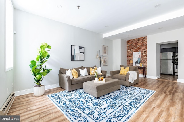 living room featuring wood-type flooring