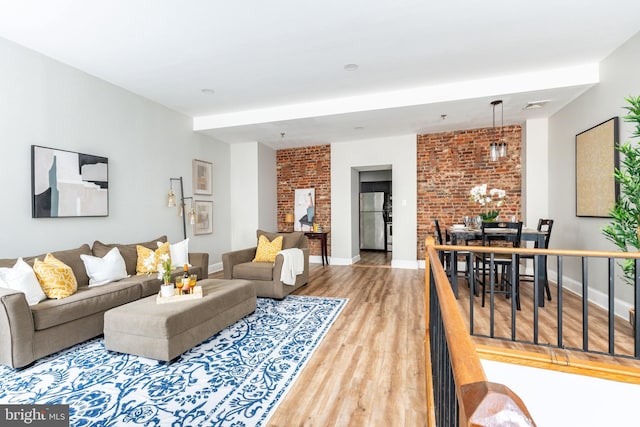 living room featuring hardwood / wood-style flooring