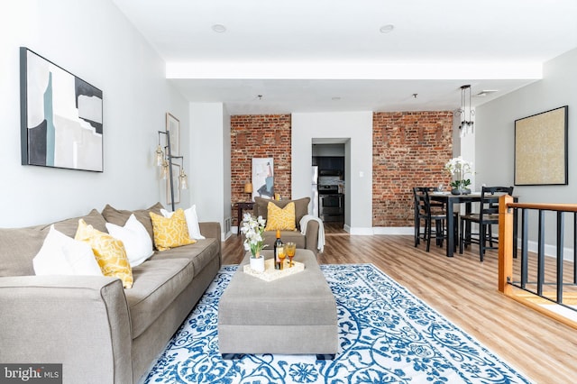 living room with wood-type flooring