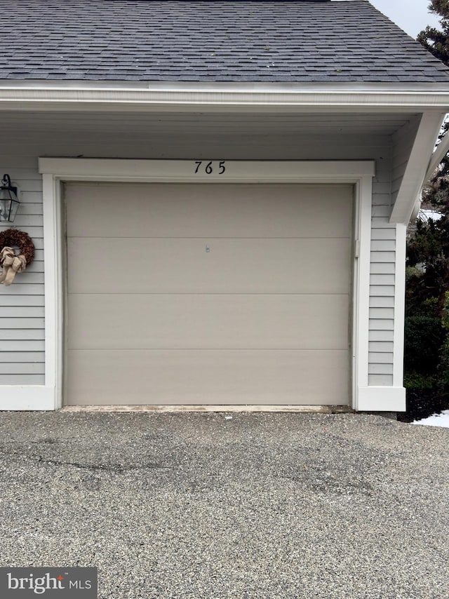 view of garage