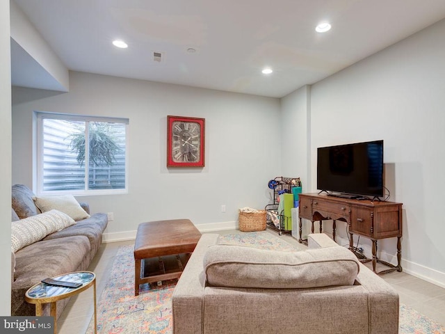 living room featuring light hardwood / wood-style flooring