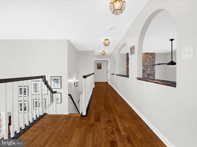 hall featuring dark hardwood / wood-style flooring