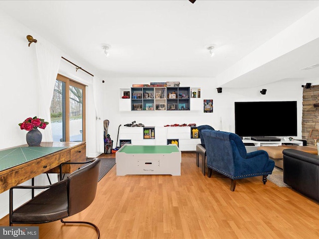 living room featuring light hardwood / wood-style floors