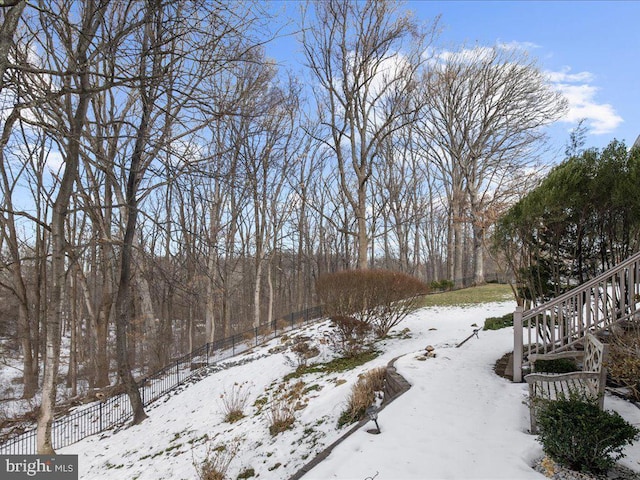 view of snowy yard