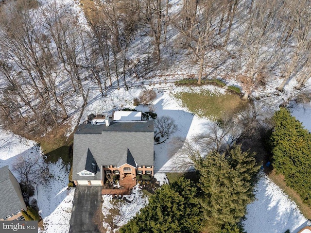 view of snowy aerial view