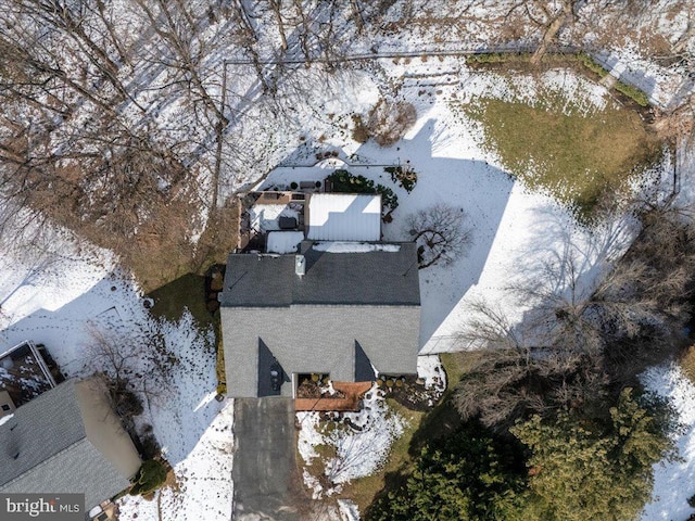 view of snowy aerial view