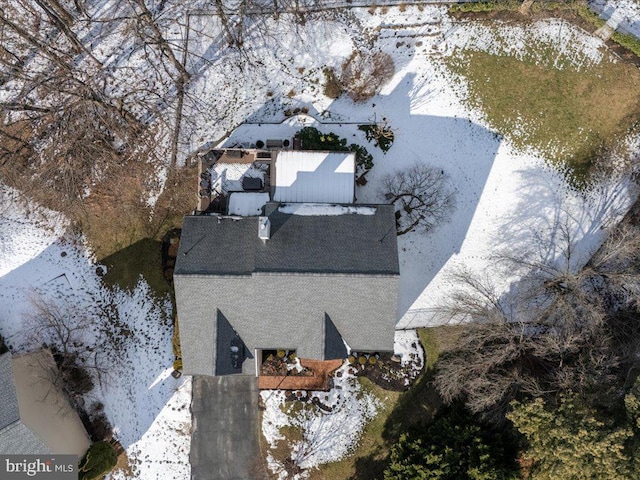 view of snowy aerial view