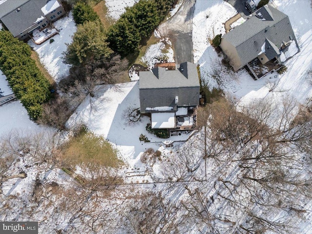 view of snowy aerial view