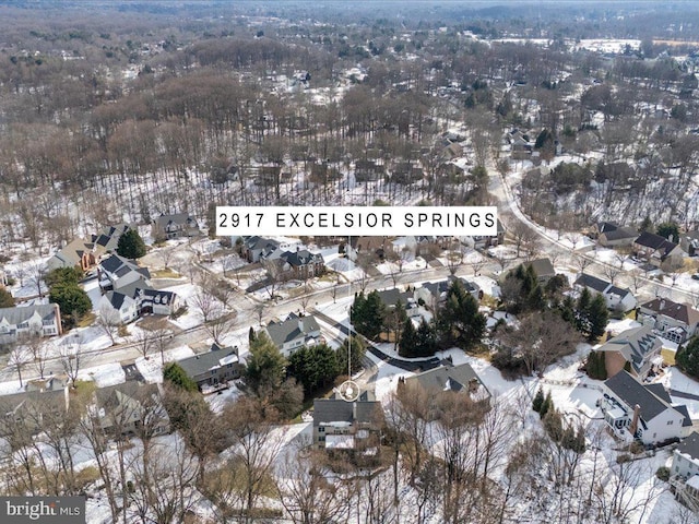 view of snowy aerial view