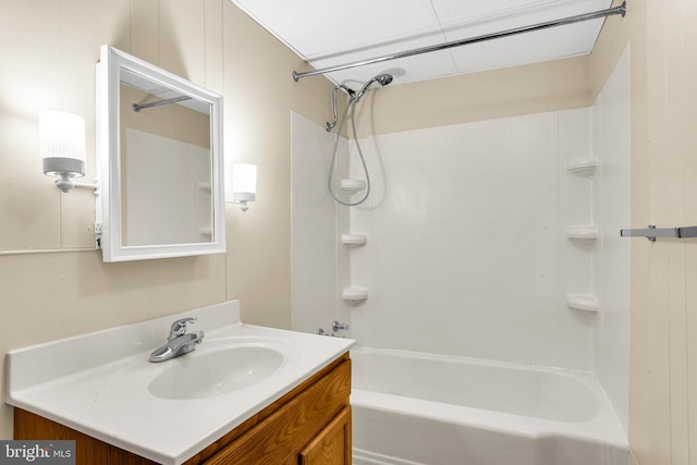 bathroom with shower / bath combination and vanity