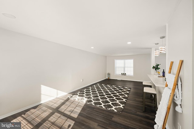 empty room featuring dark hardwood / wood-style floors