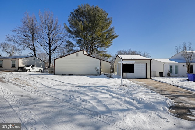 exterior space featuring a garage