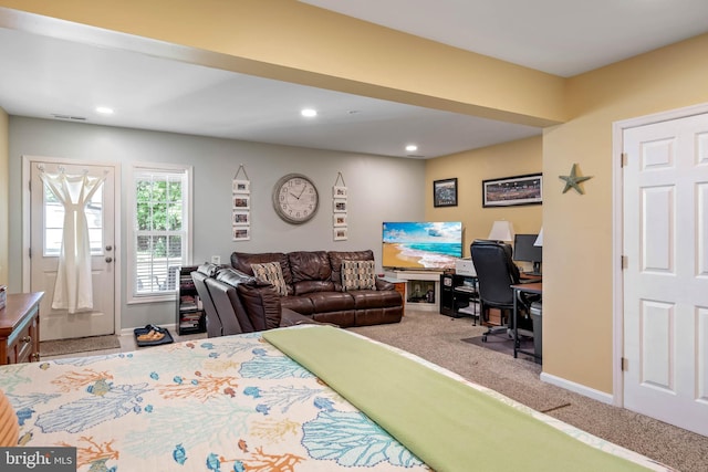 view of carpeted bedroom