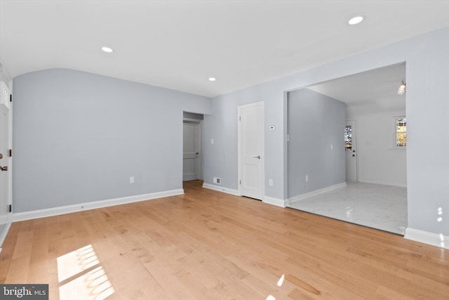 interior space with light hardwood / wood-style floors