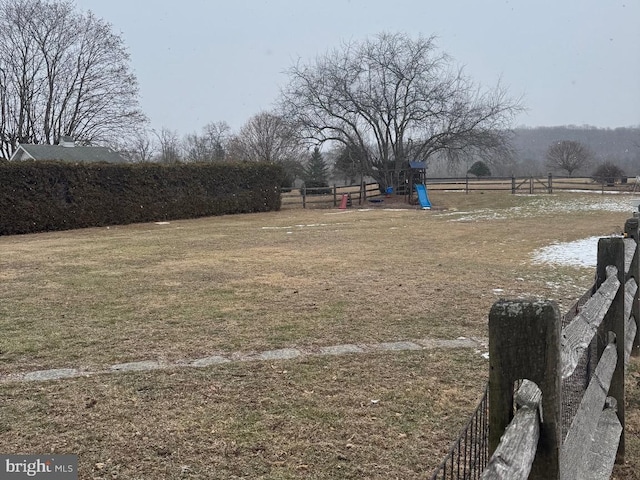 view of yard featuring a playground