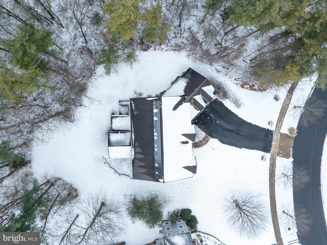 view of snowy aerial view