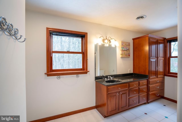 bathroom with toilet and vanity