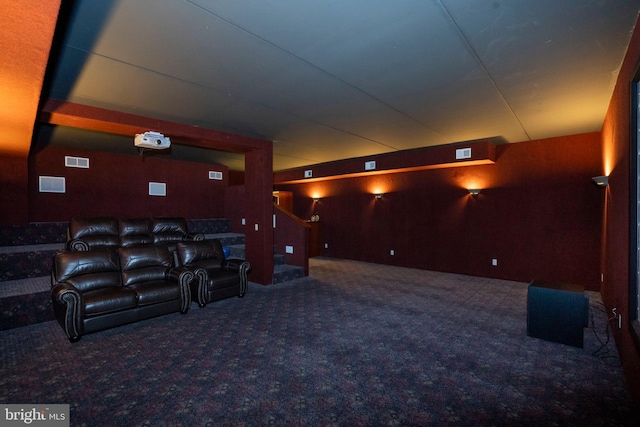 view of carpeted cinema