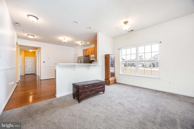 living room with carpet