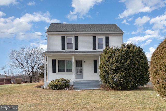 view of front property with a front yard