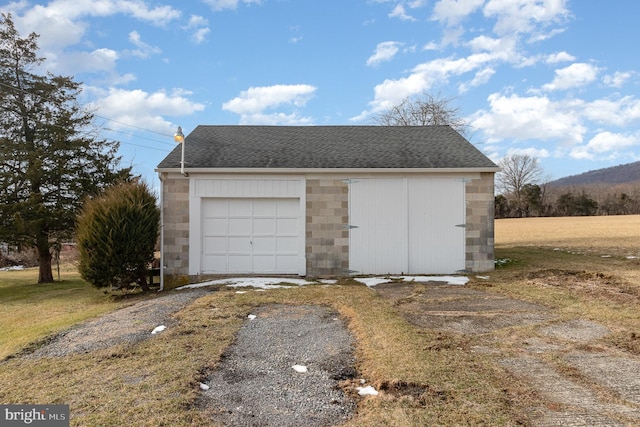 view of garage