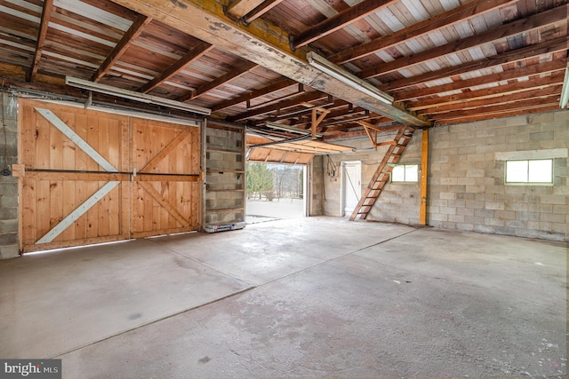 view of garage