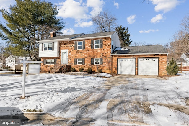 split foyer home with a garage