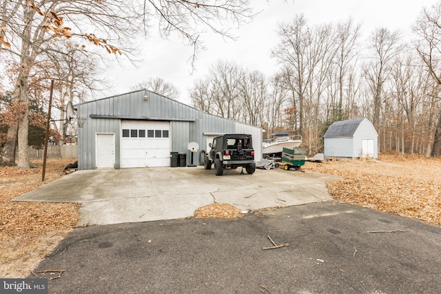 view of garage