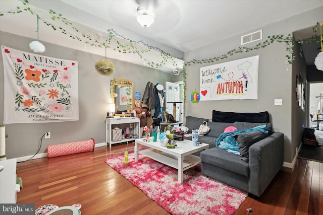 living room featuring hardwood / wood-style flooring