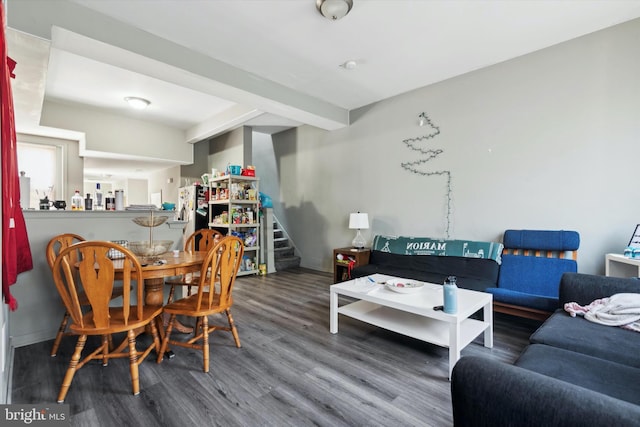 living room with wood-type flooring