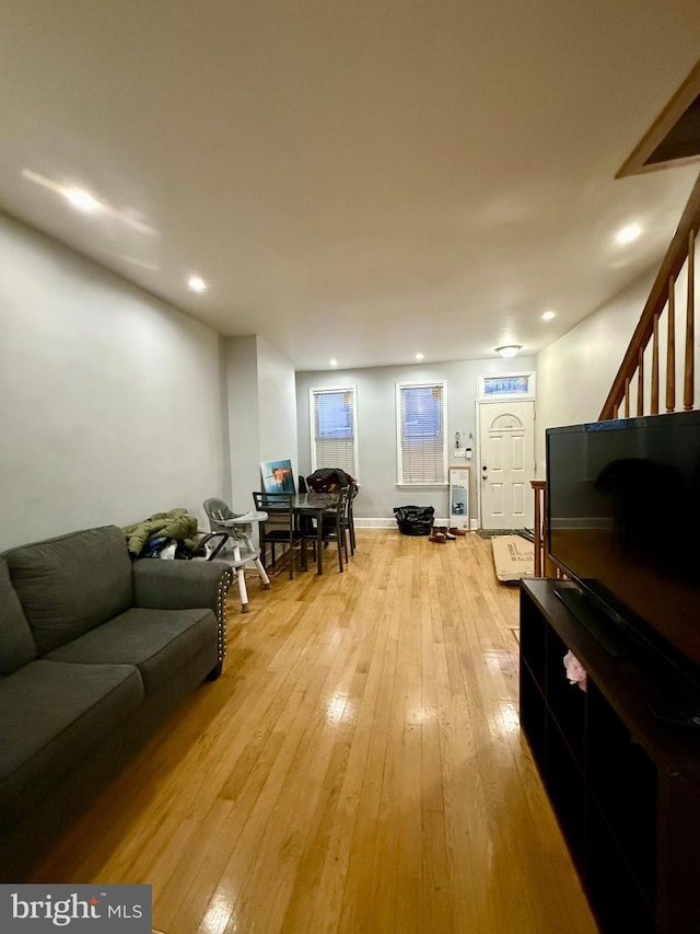 living room featuring hardwood / wood-style flooring