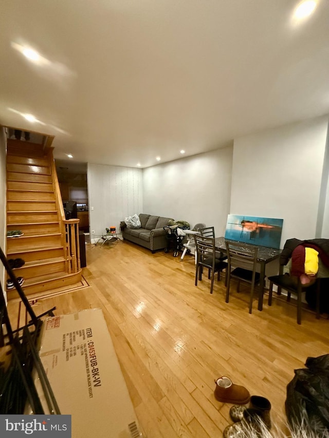 living room with hardwood / wood-style floors