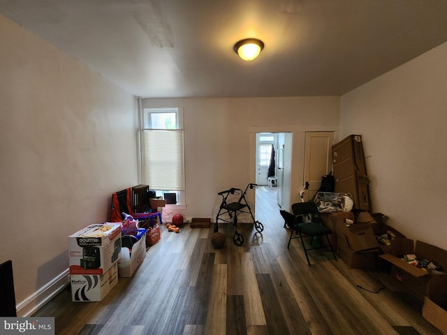 misc room with hardwood / wood-style flooring