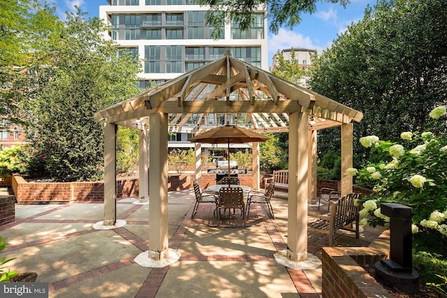 view of patio with a gazebo