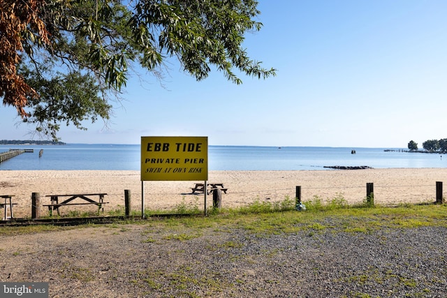 water view featuring a view of the beach